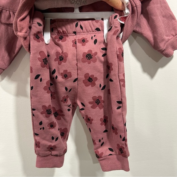 Size 3M Baby Girl's 3-Piece Floral Sweatshirt Set (top +pants + hair band) - Picture 7 of 8